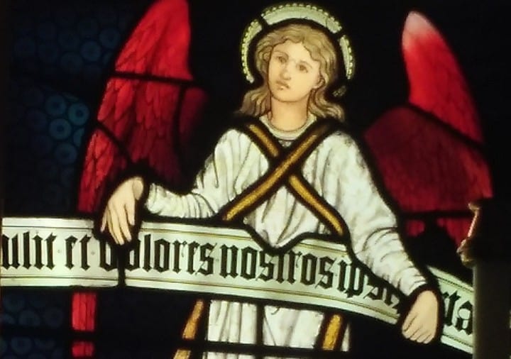 Angel stained glass window